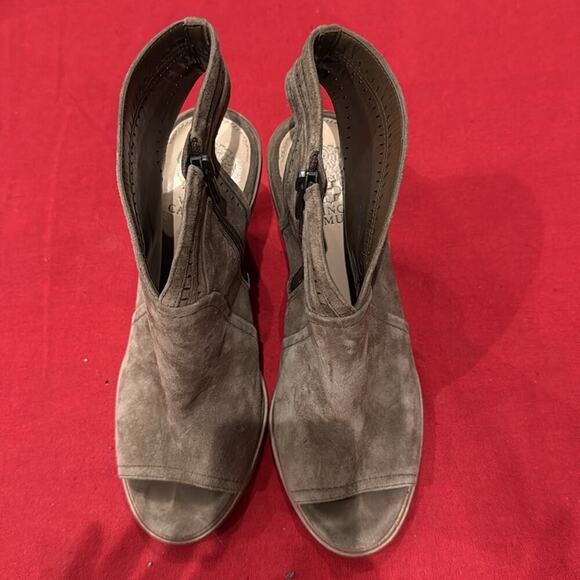 Vince Camuto Brown Heeled Boots with Peep-Toe Design - Picture 3 of 6